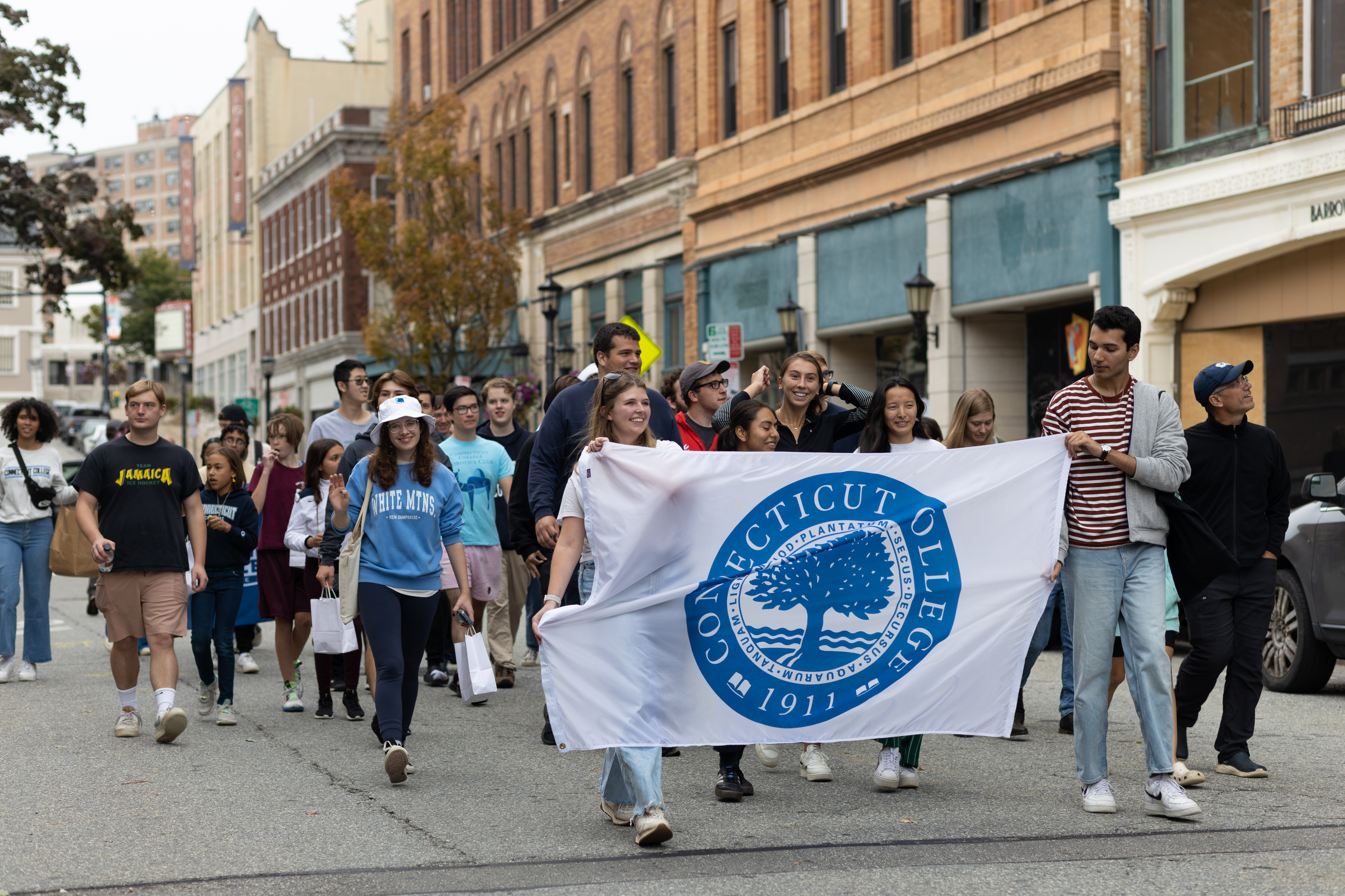 Students walking in the New London We Are/Nos Somos Parade