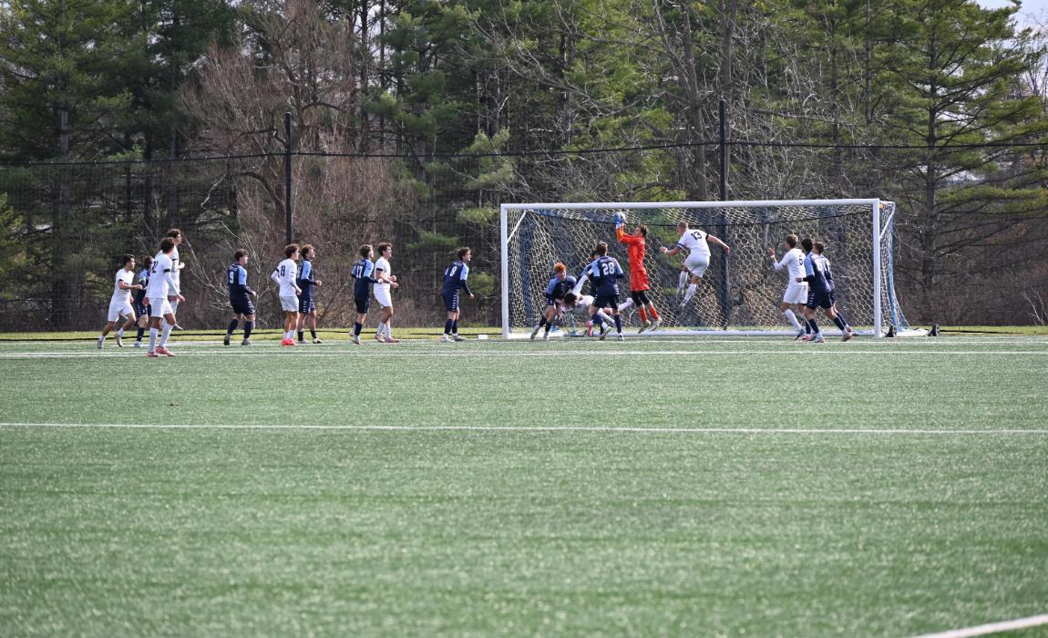 Camel goalie makes a save against Middlebury.